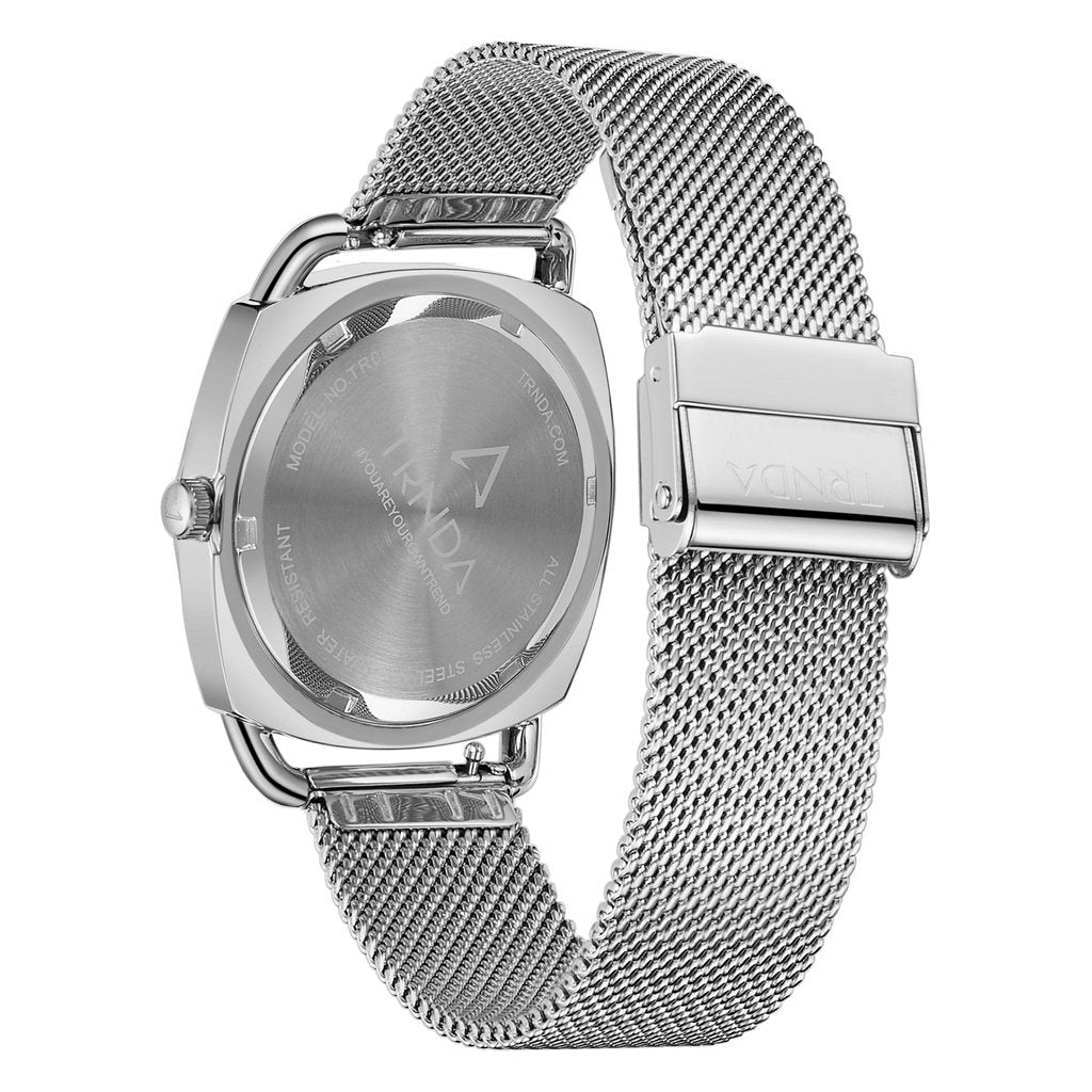 TRNDA Women's Watch with Silver Stainless Steel Case and Silver Stainless Steel Band