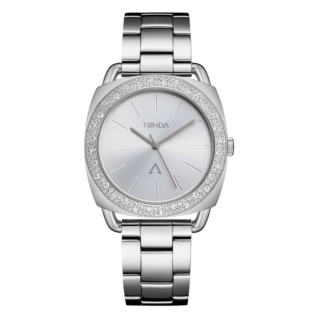 TRNDA Women's Watch with Silver Stainless Steel Case and Silver Stainless Steel Band