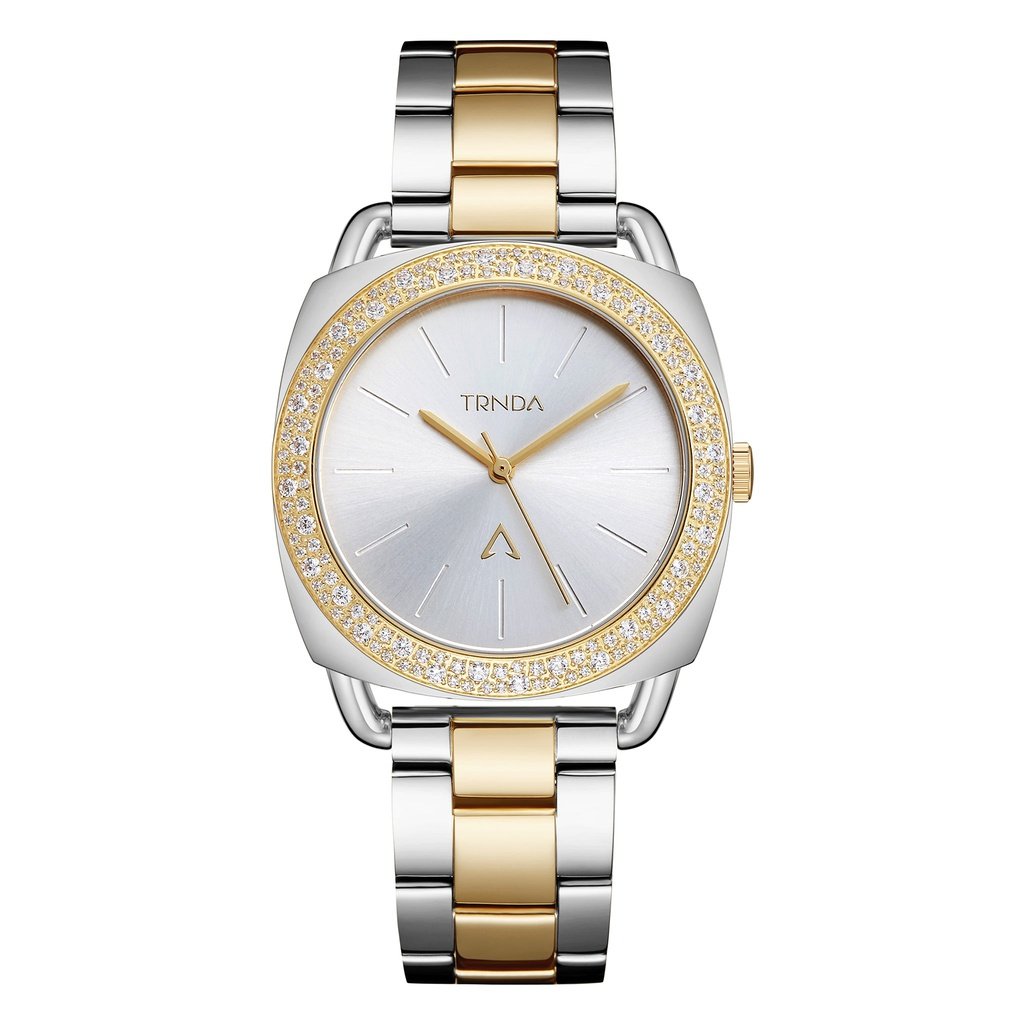 TRNDA Women's Watch with Silver Stainless Steel Case and Silver & Gold Stainless Steel Band
