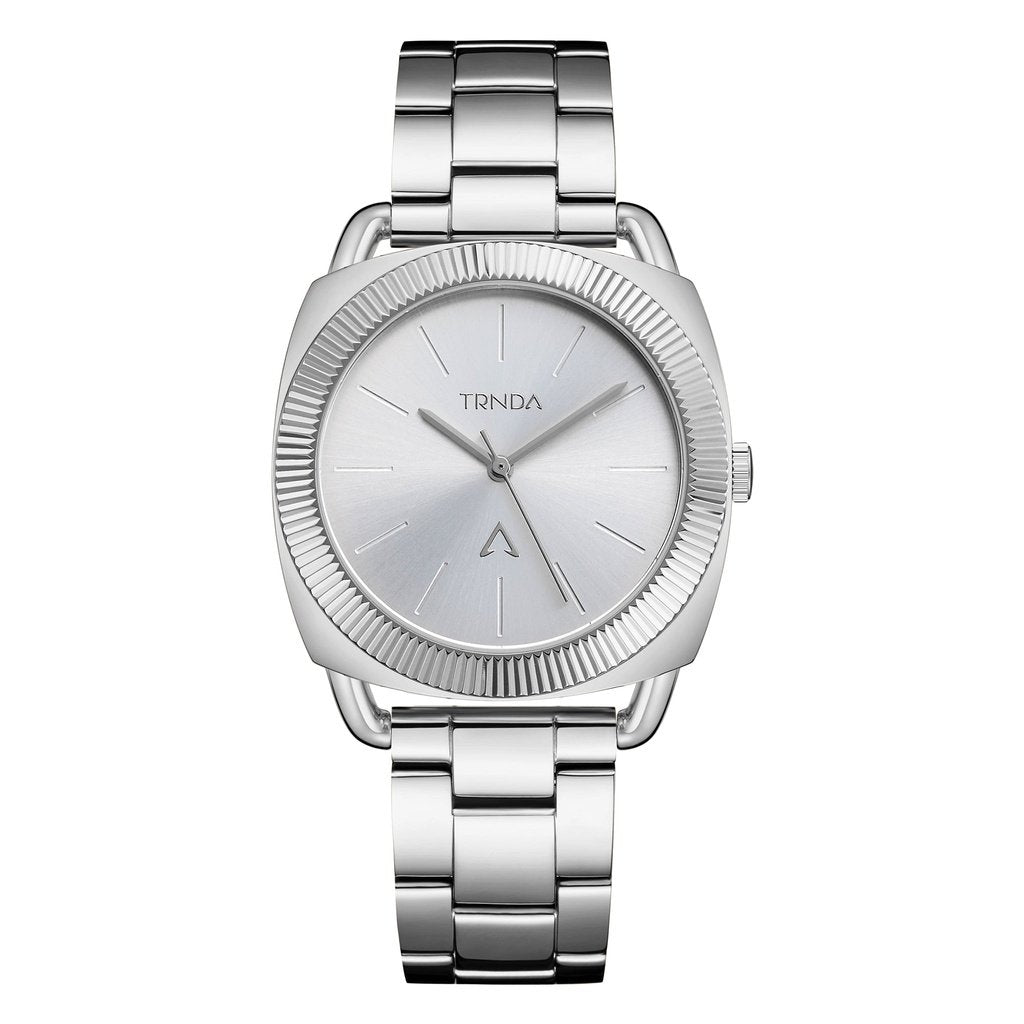 TRNDA Women's Watch with Silver Stainless Steel Case and Silver Stainless Steel Band