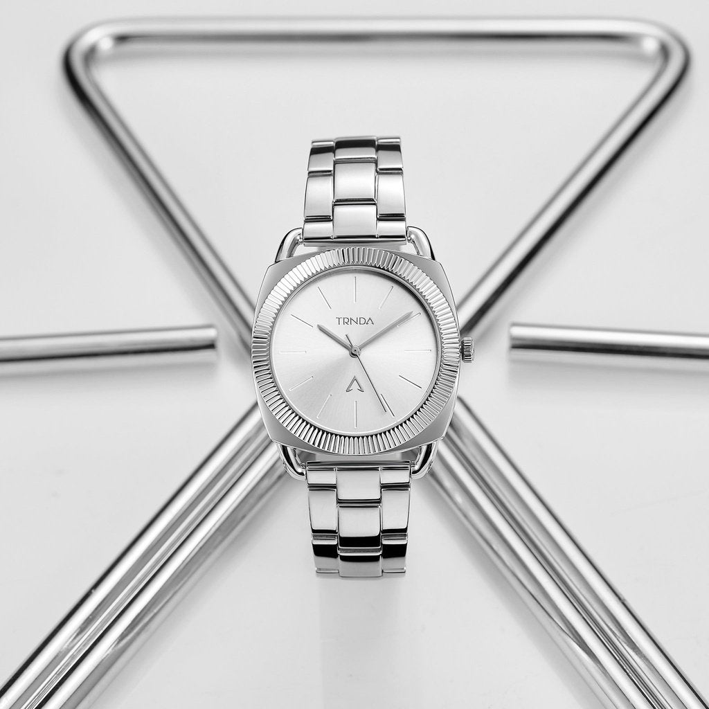 TRNDA Women's Watch with Silver Stainless Steel Case and Silver Stainless Steel Band