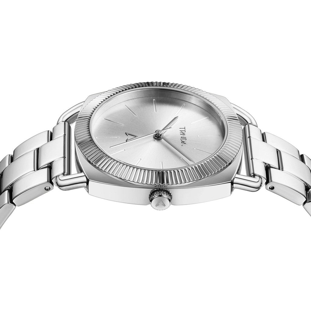 TRNDA Women's Watch with Silver Stainless Steel Case and Silver Stainless Steel Band