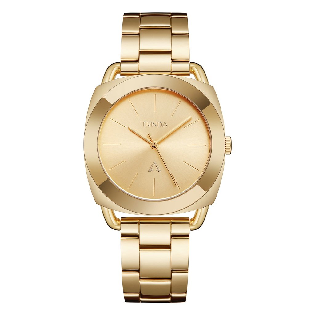 TRNDA Women's Watch with Gold Stainless Steel Case and Gold Stainless Steel Band