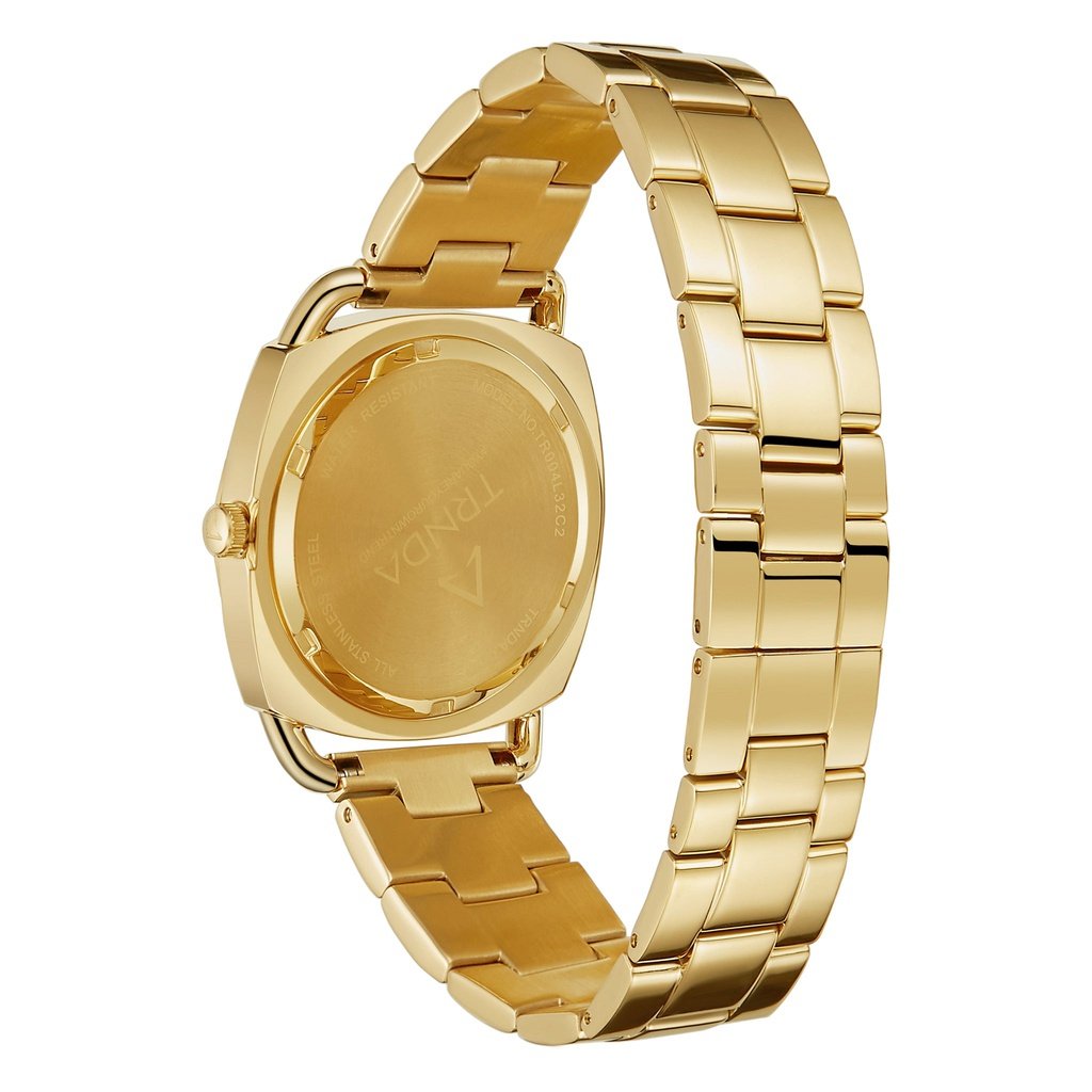 TRNDA Women's Watch with Gold Stainless Steel Case and Gold Stainless Steel Band