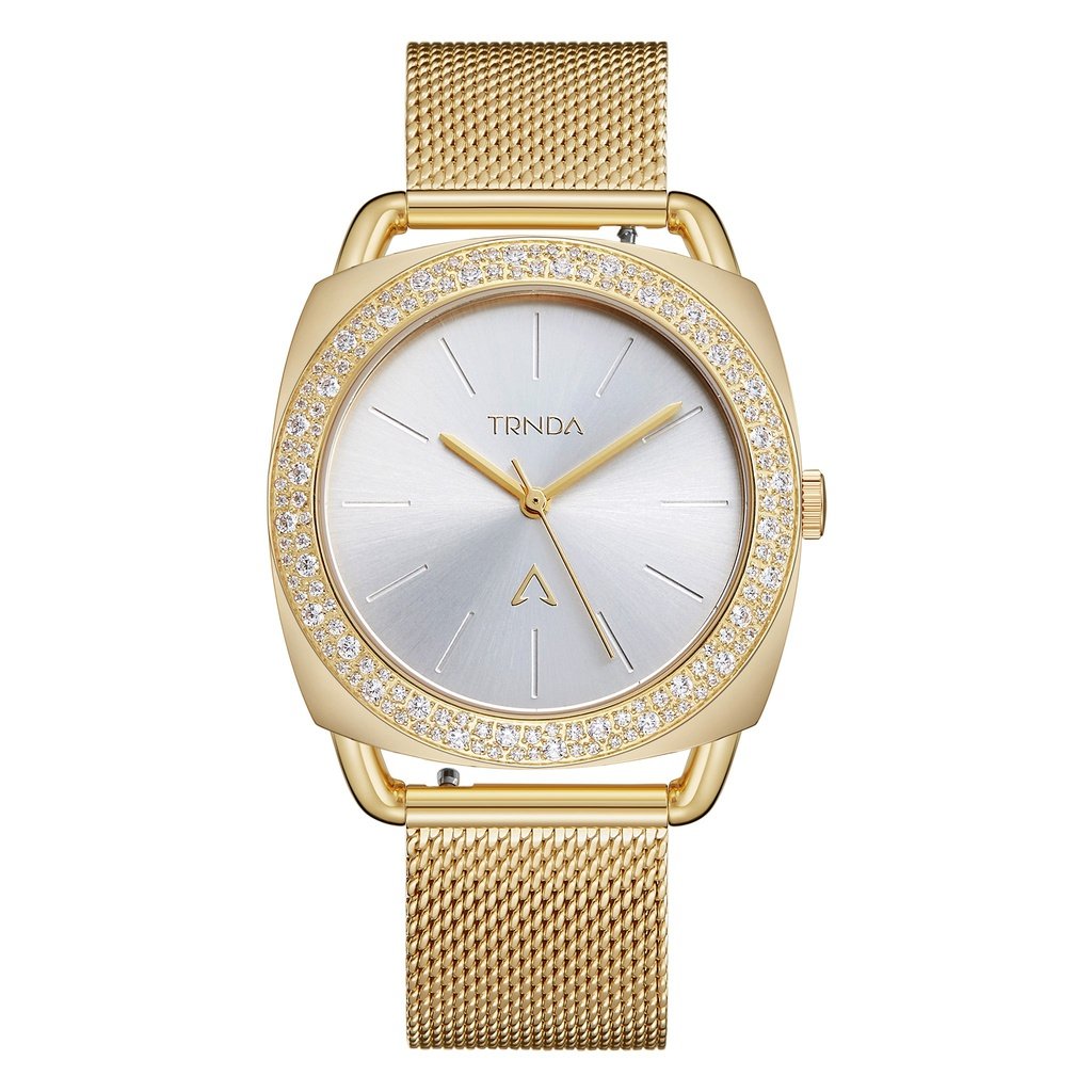 TRNDA Women's Watch with Gold Stainless Steel Case and Gold Stainless Steel Band