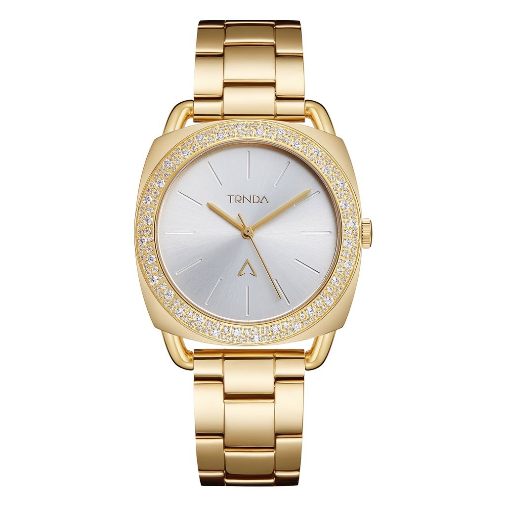 TRNDA Women's Watch with Gold Stainless Steel Case and Gold Stainless Steel Band