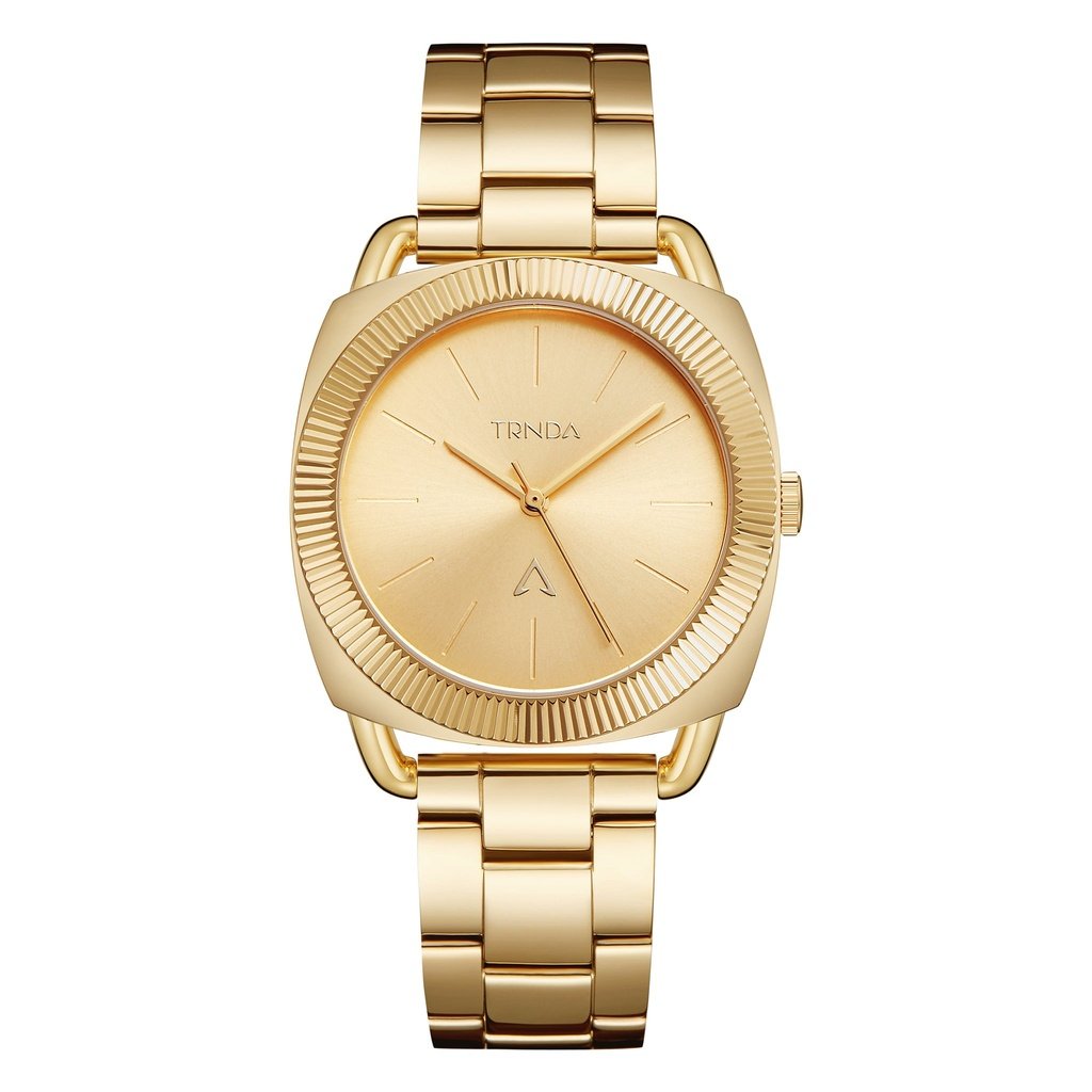 TRNDA Women's Watch with Gold Stainless Steel Case and Gold Stainless Steel Band