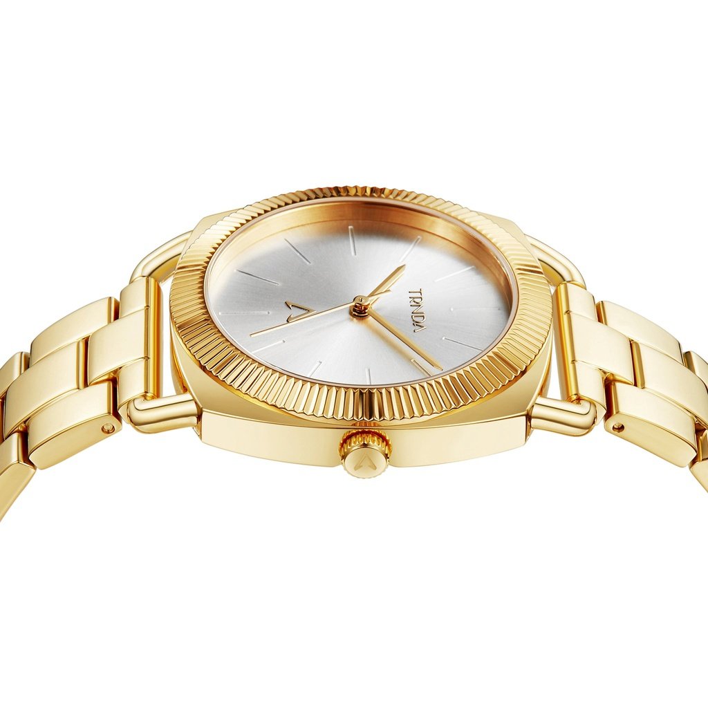TRNDA Women's Watch with Gold Stainless Steel Case and Gold Stainless Steel Band