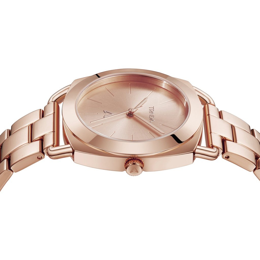 TRNDA Women's Watch with Rose Gold Stainless Steel Case and Rose Gold Stainless Steel Band