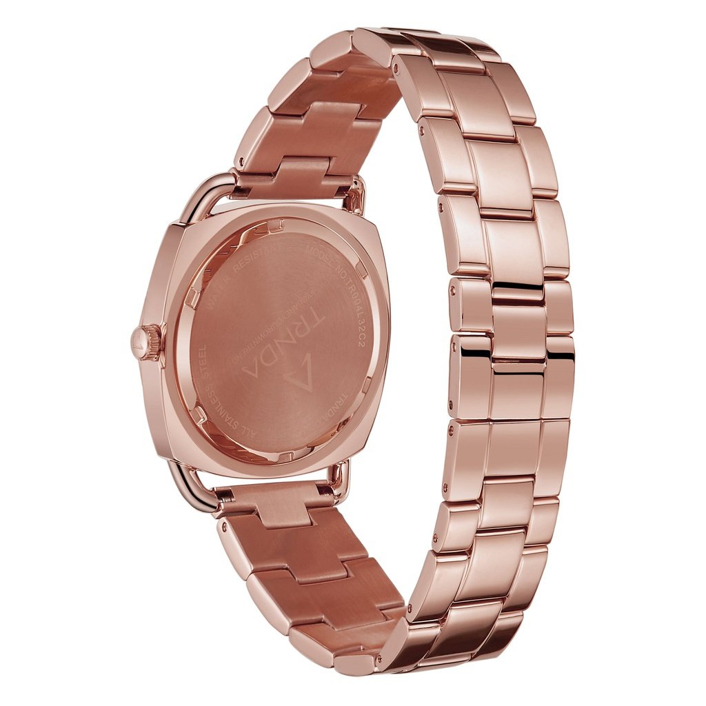 TRNDA Women's Watch with Rose Gold Stainless Steel Case and Rose Gold Stainless Steel Band