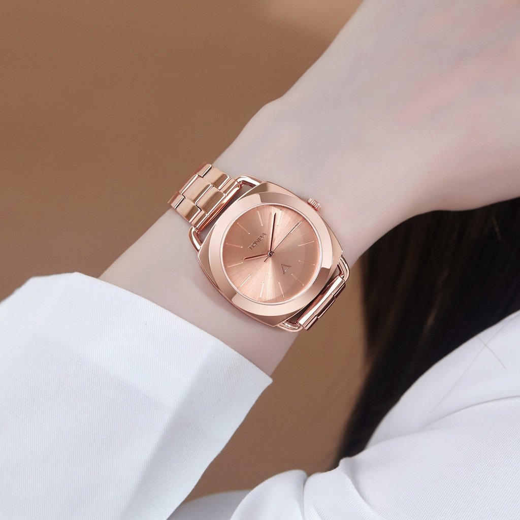 TRNDA Women's Watch with Rose Gold Stainless Steel Case and Rose Gold Stainless Steel Band
