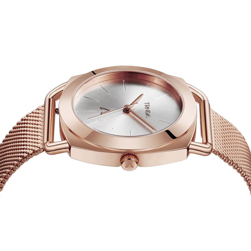 TRNDA Women's Watch with Rose Gold Stainless Steel Case and Rose Gold Stainless Steel Band