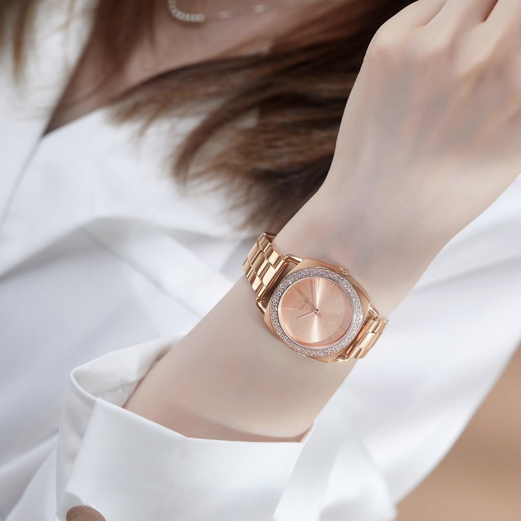 TRNDA Women's Watch with Rose Gold Stainless Steel Case and Rose Gold Stainless Steel Band