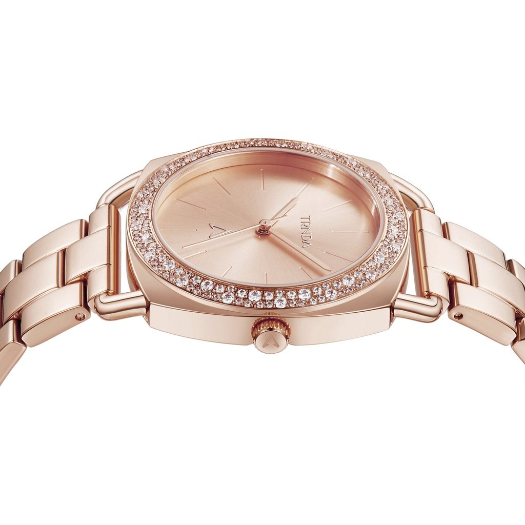 TRNDA Women's Watch with Rose Gold Stainless Steel Case and Rose Gold Stainless Steel Band