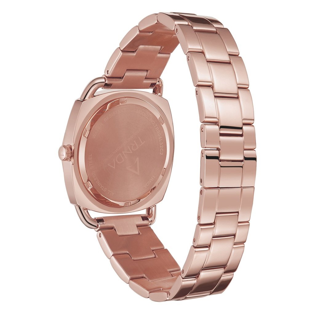 TRNDA Women's Watch with Rose Gold Stainless Steel Case and Rose Gold Stainless Steel Band