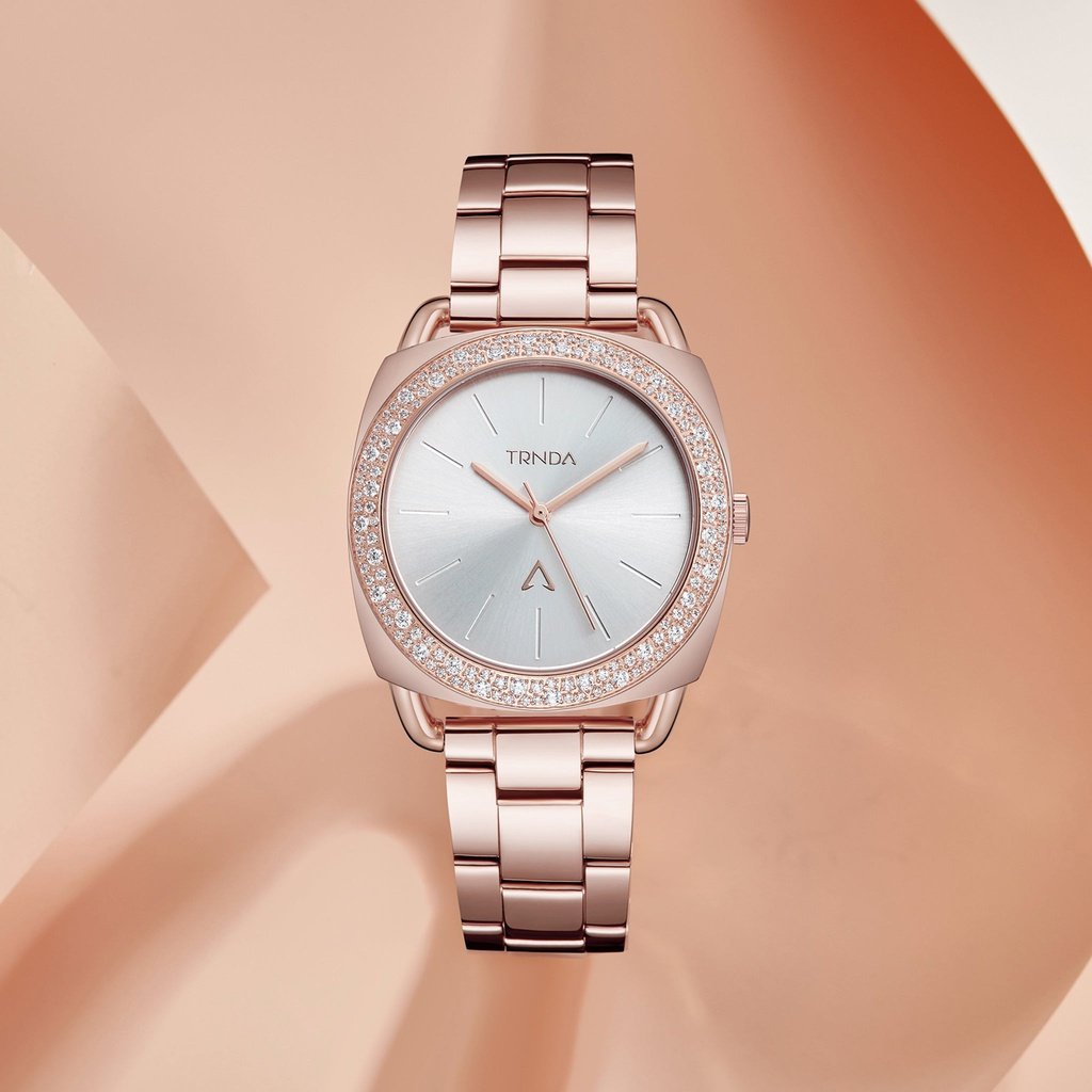 TRNDA Women's Watch with Rose Gold Stainless Steel Case and Rose Gold Stainless Steel Band
