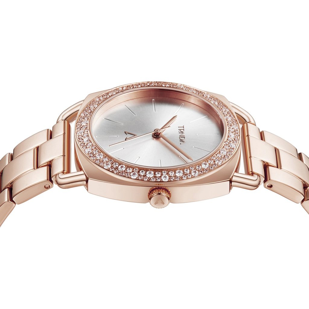 TRNDA Women's Watch with Rose Gold Stainless Steel Case and Rose Gold Stainless Steel Band