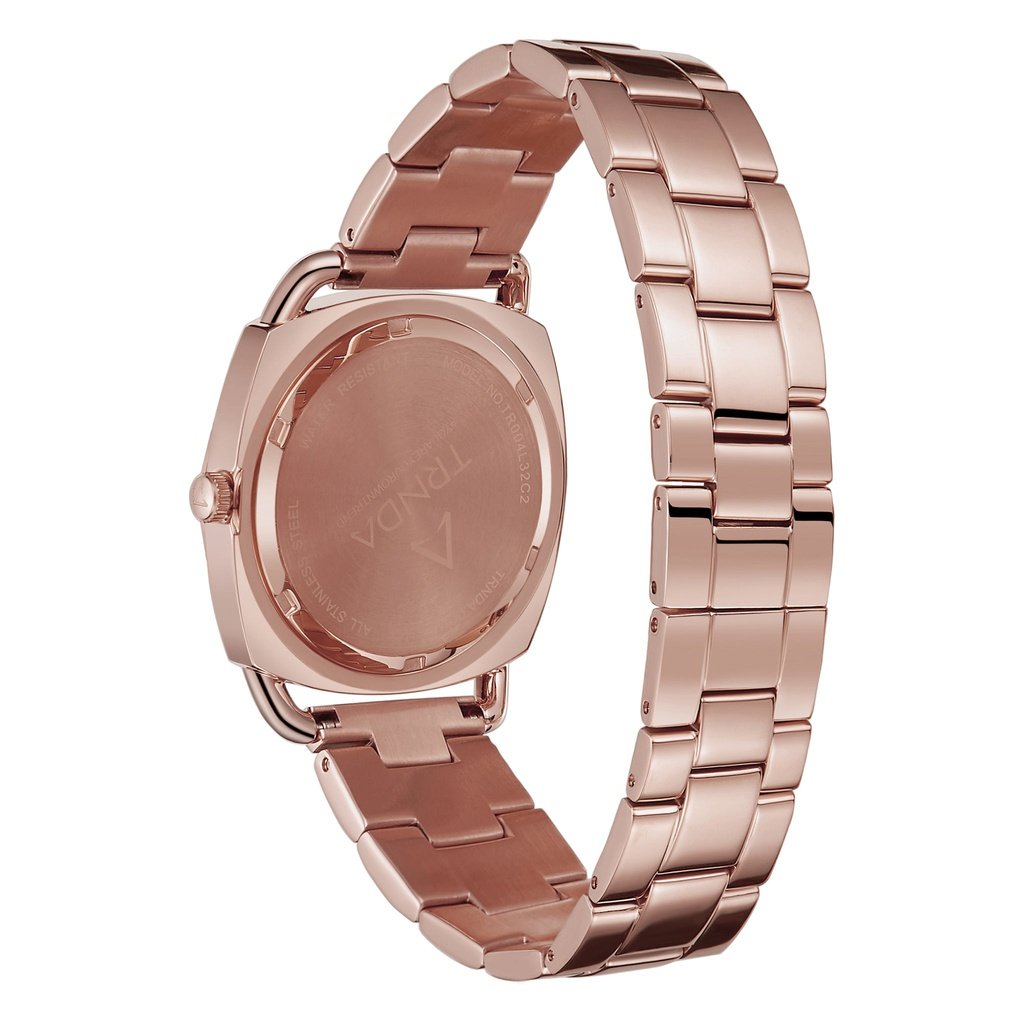 TRNDA Women's Watch with Rose Gold Stainless Steel Case and Rose Gold Stainless Steel Band