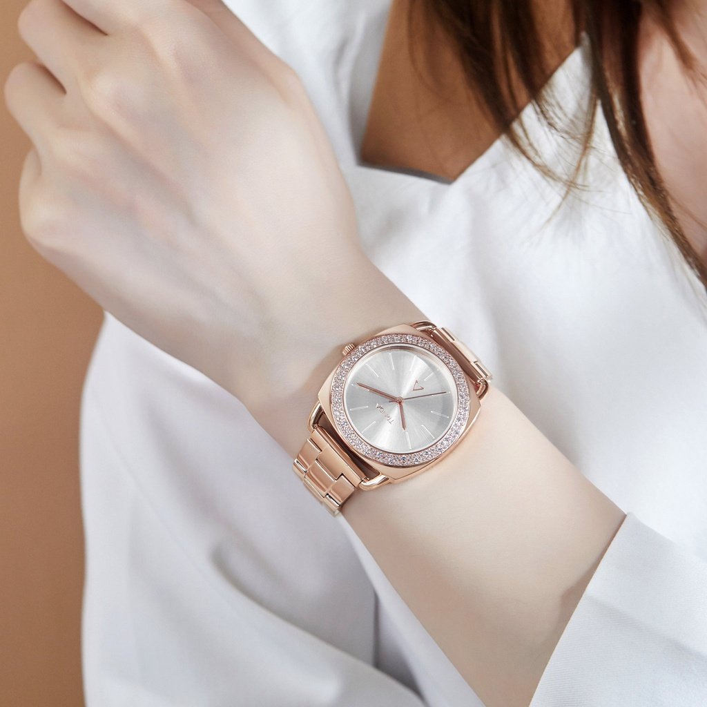 TRNDA Women's Watch with Rose Gold Stainless Steel Case and Rose Gold Stainless Steel Band