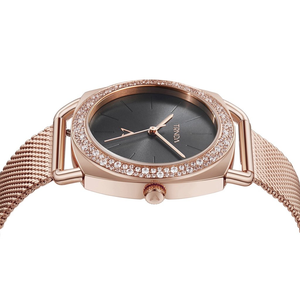TRNDA Women's Watch with Rose Gold Stainless Steel Case and Rose Gold Stainless Steel Band