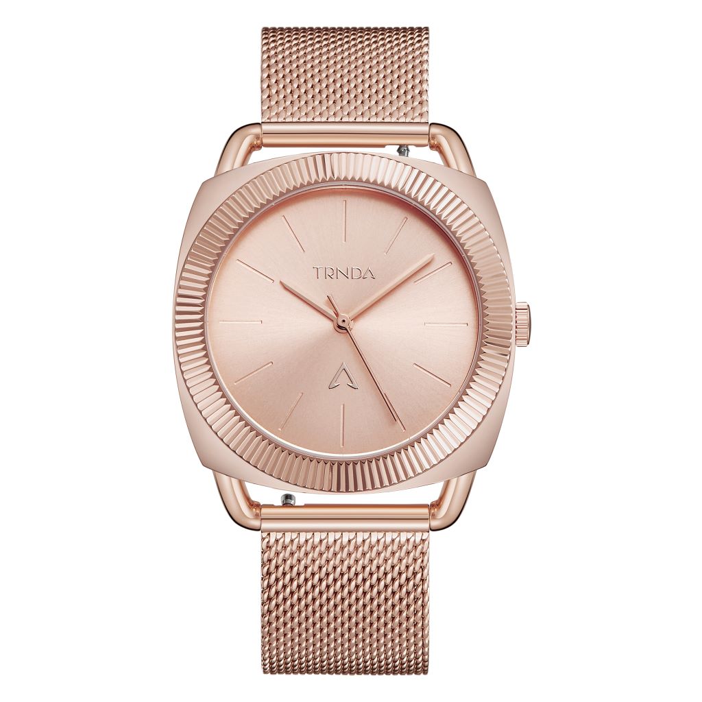 TRNDA Women's Watch with Rose Gold Stainless Steel Case and Rose Gold Stainless Steel Band