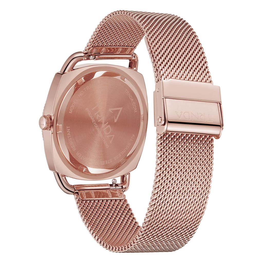 TRNDA Women's Watch with Rose Gold Stainless Steel Case and Rose Gold Stainless Steel Band