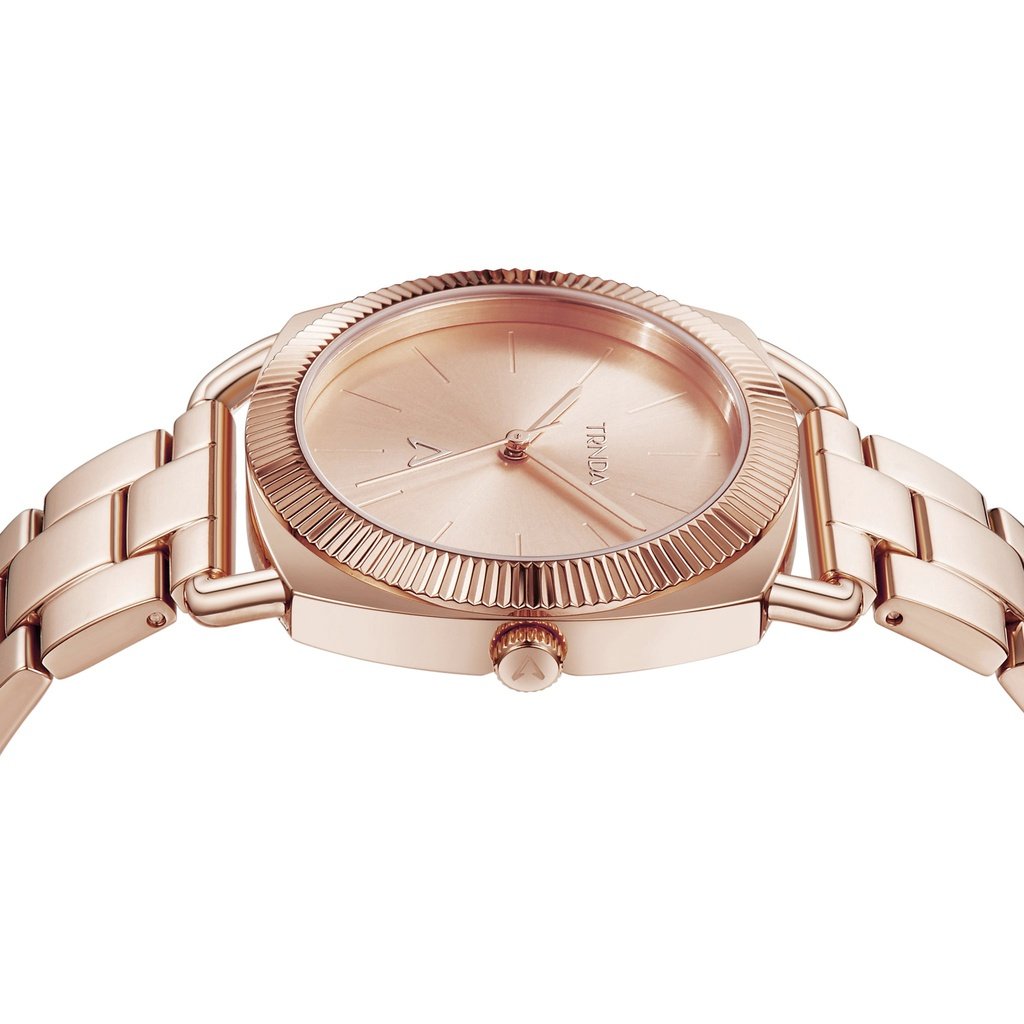 TRNDA Women's Watch with Rose Gold Stainless Steel Case and Rose Gold Stainless Steel Band