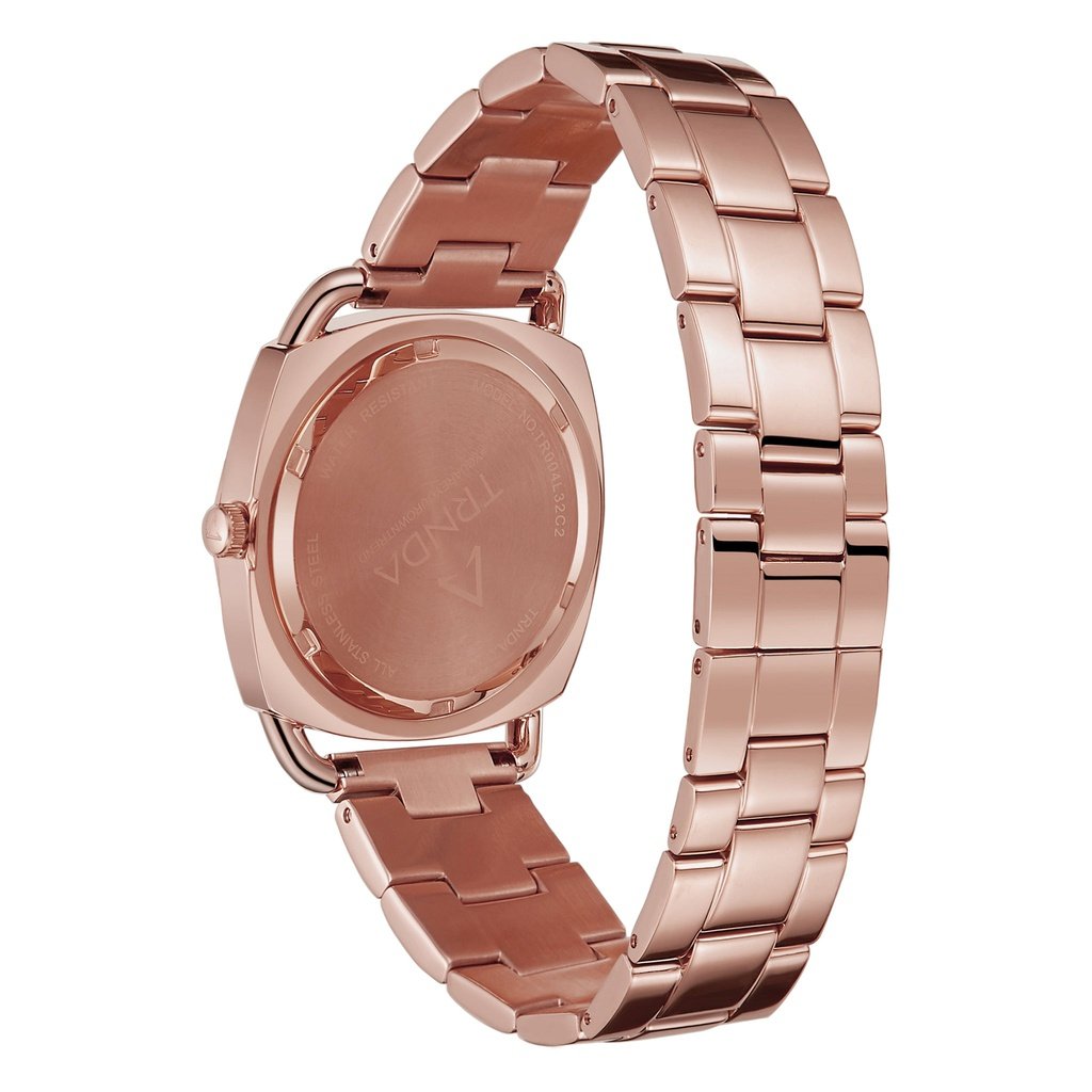 TRNDA Women's Watch with Rose Gold Stainless Steel Case and Rose Gold Stainless Steel Band