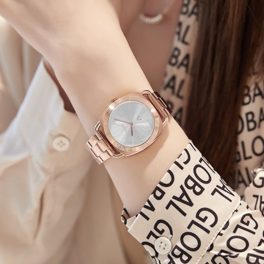 TRNDA Women's Watch with Rose Gold Stainless Steel Case and Rose Gold Stainless Steel Band