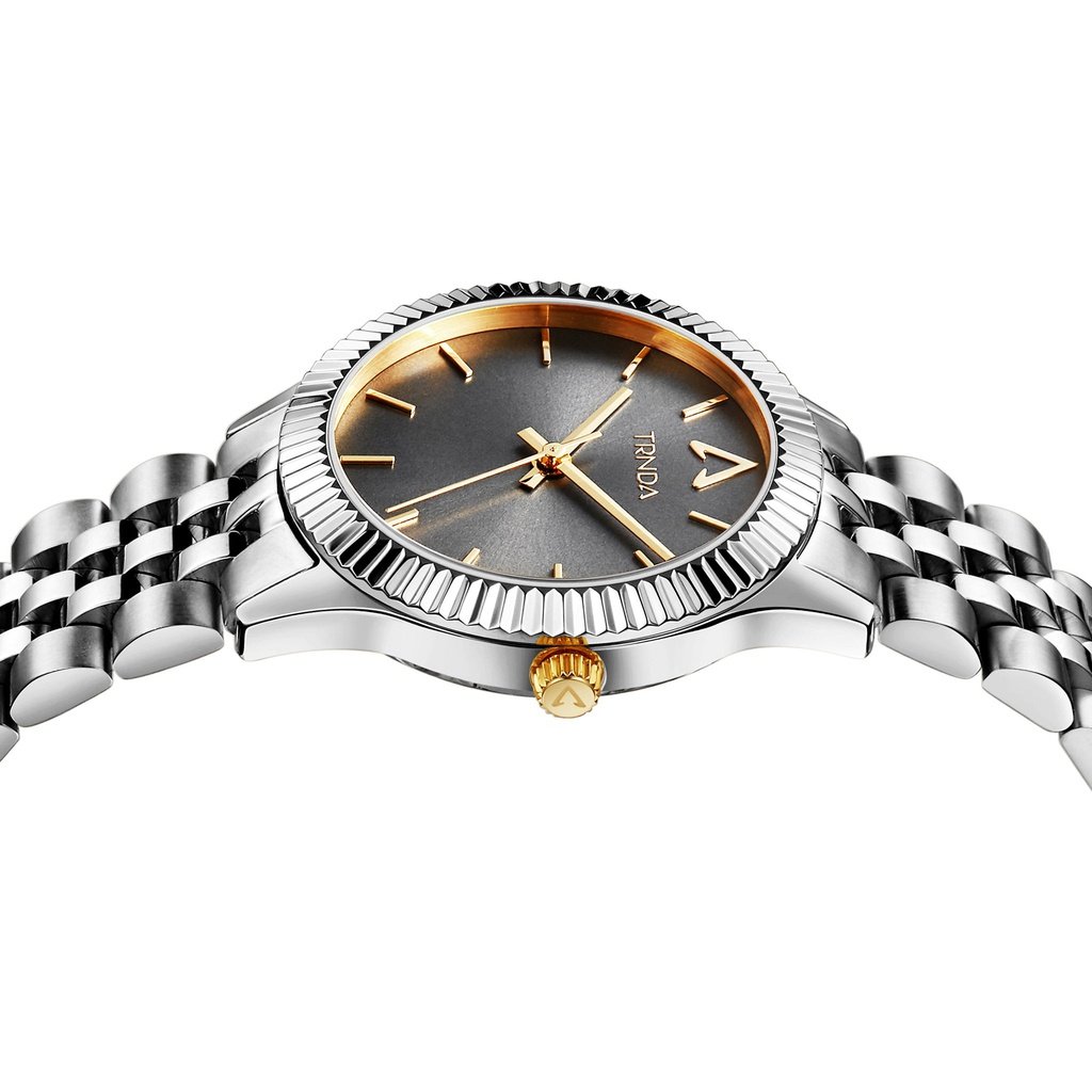 TRNDA Women's Watch with Silver Stainless Steel Case and Silver Stainless Steel Band