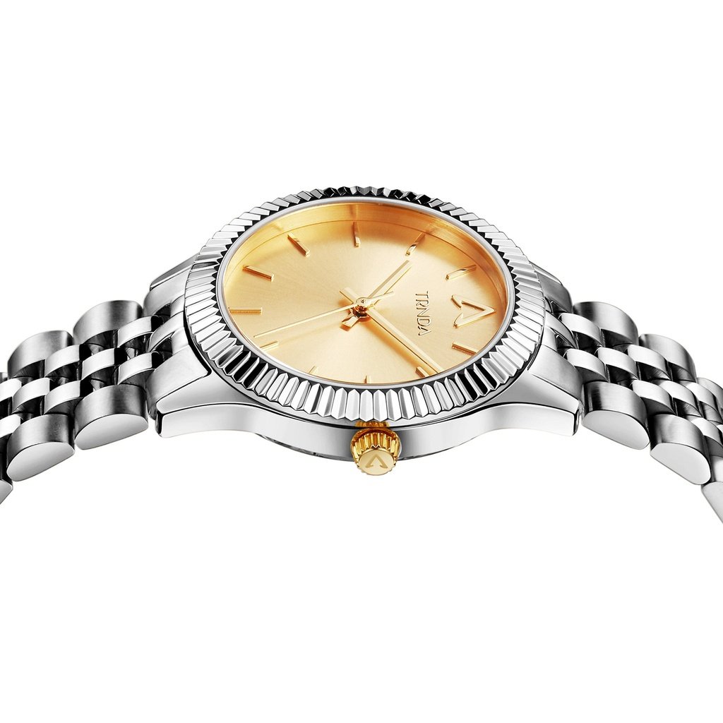TRNDA Women's Watch with Silver Stainless Steel Case and Silver Stainless Steel Band