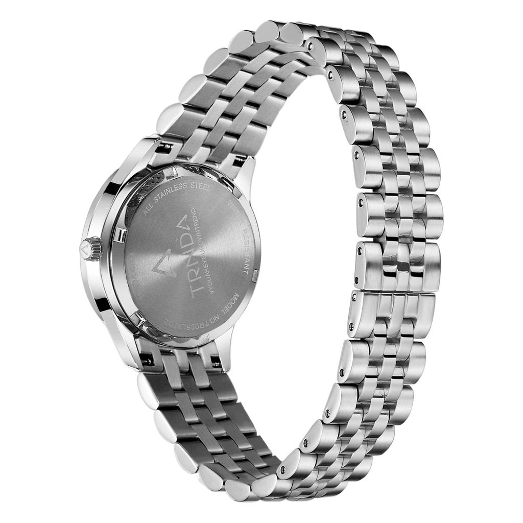 TRNDA Women's Watch with Silver Stainless Steel Case and Silver Stainless Steel Band