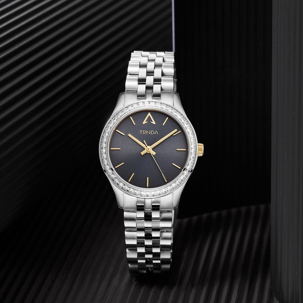 TRNDA Women's Watch with Silver Stainless Steel Case and Silver Stainless Steel Band