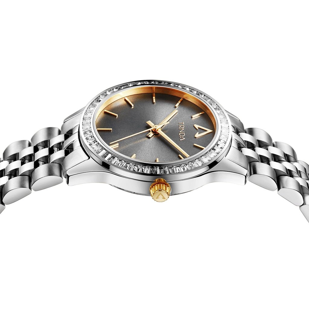 TRNDA Women's Watch with Silver Stainless Steel Case and Silver Stainless Steel Band