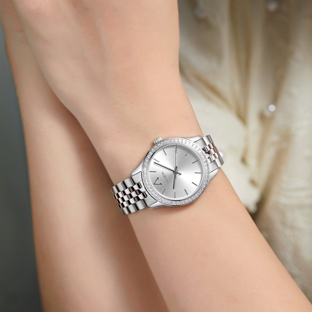 TRNDA Women's Watch with Silver Stainless Steel Case and Silver Stainless Steel Band