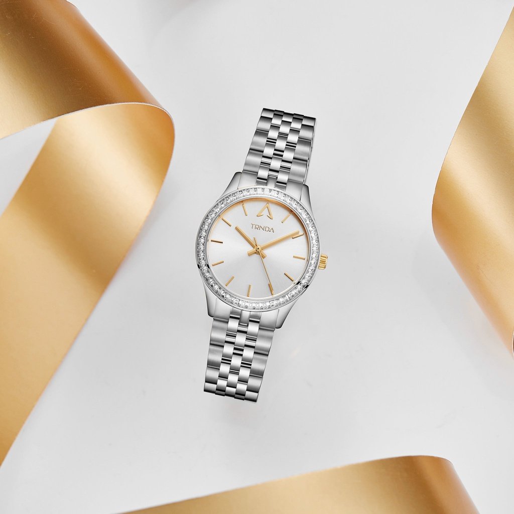 TRNDA Women's Watch with Silver Stainless Steel Case and Silver Stainless Steel Band