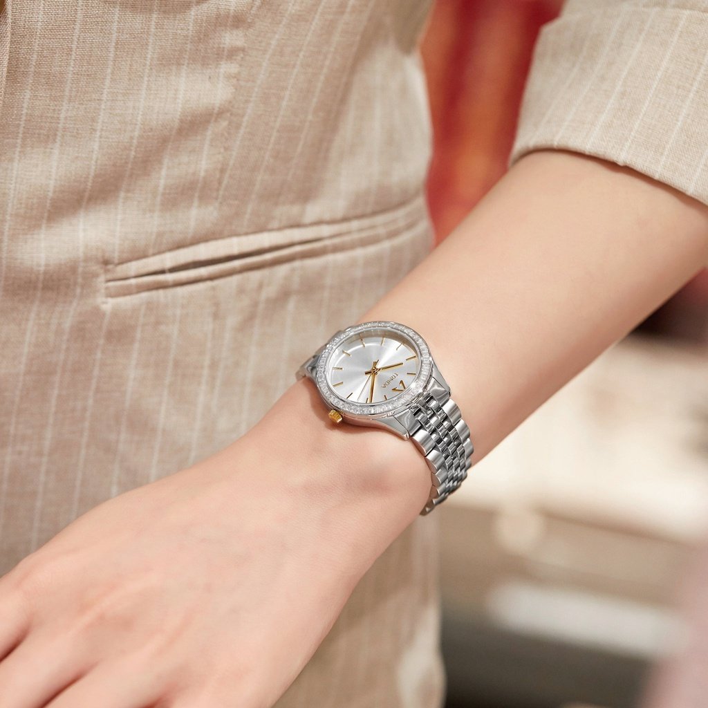 TRNDA Women's Watch with Silver Stainless Steel Case and Silver Stainless Steel Band