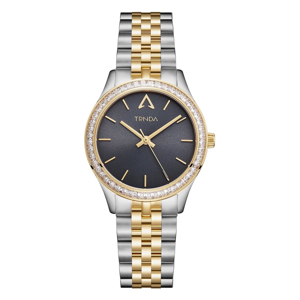 TRNDA Women's Watch with Silver Stainless Steel Case and Silver & Gold Stainless Steel Band