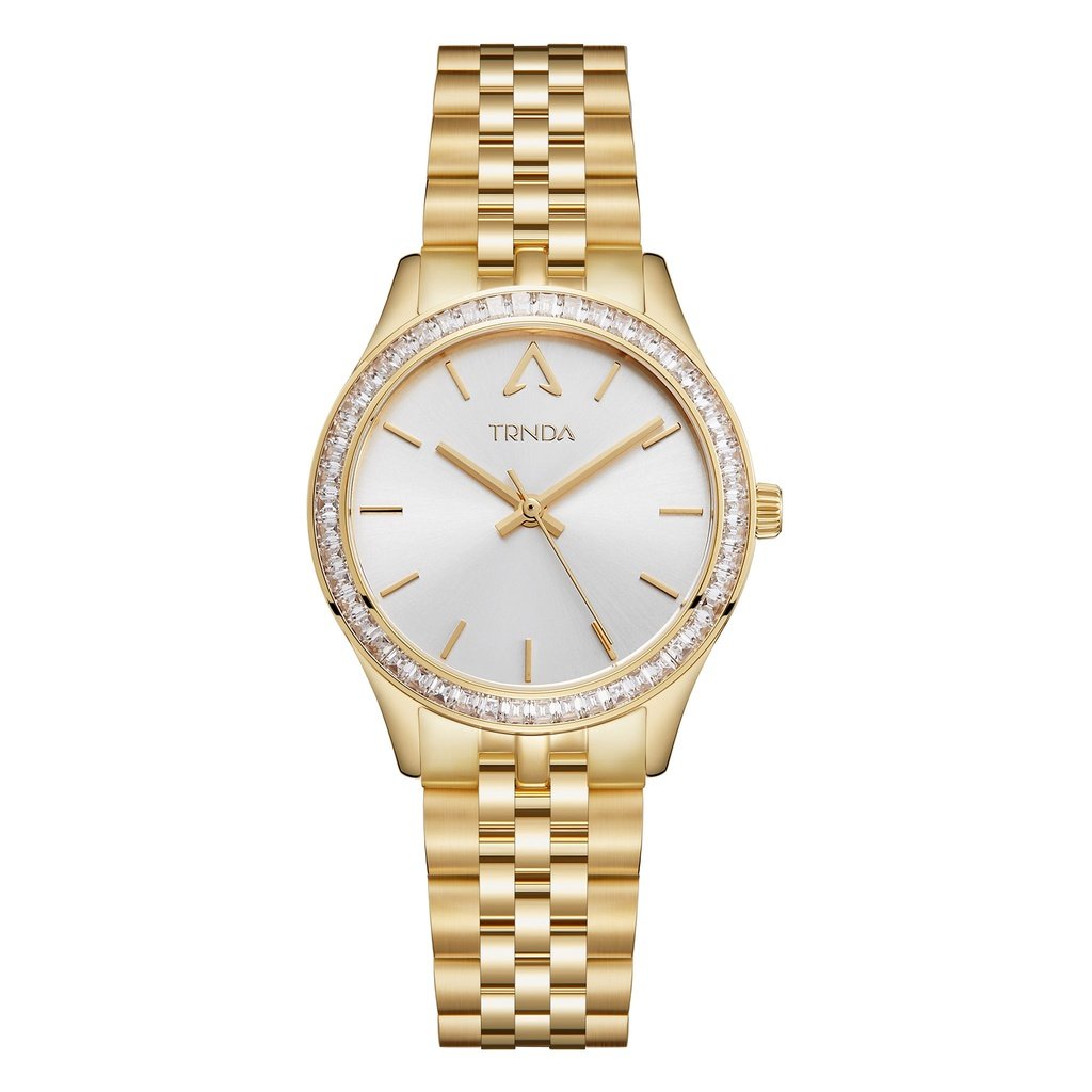 TRNDA Women's Watch with Gold Stainless Steel Case and Gold Stainless Steel Band