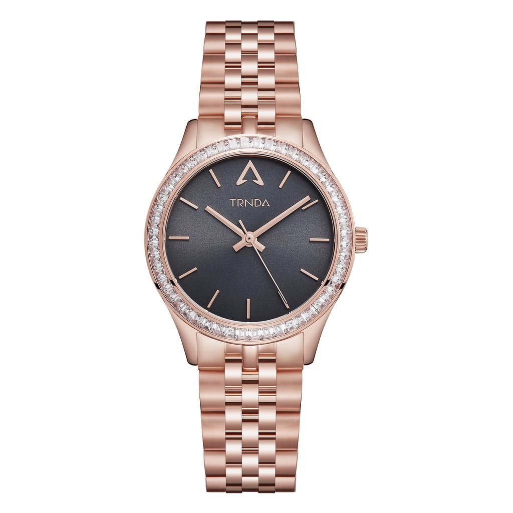 TRNDA Women's Watch with Rose Gold Stainless Steel Case and Rose Gold Stainless Steel Band