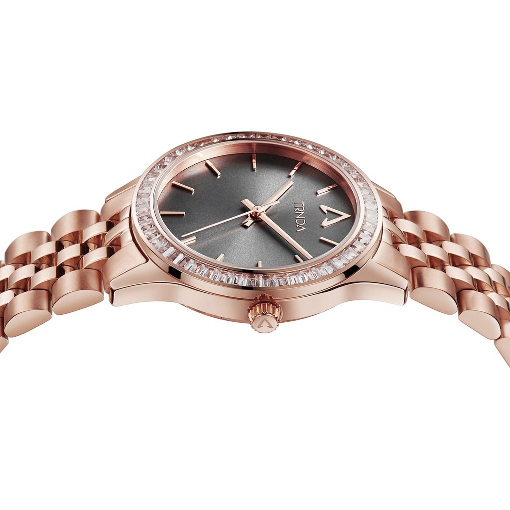 TRNDA Women's Watch with Rose Gold Stainless Steel Case and Rose Gold Stainless Steel Band