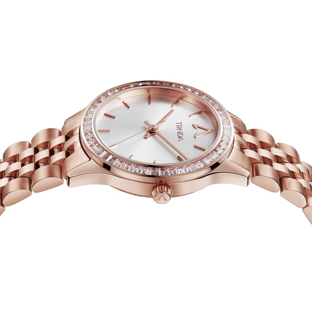 TRNDA Women's Watch with Rose Gold Stainless Steel Case and Rose Gold Stainless Steel Band
