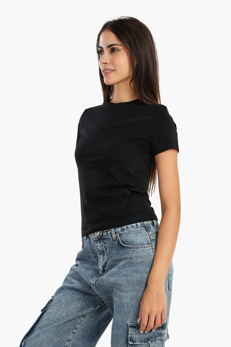 Carina - Cotton Basic Slip On T-Shirt