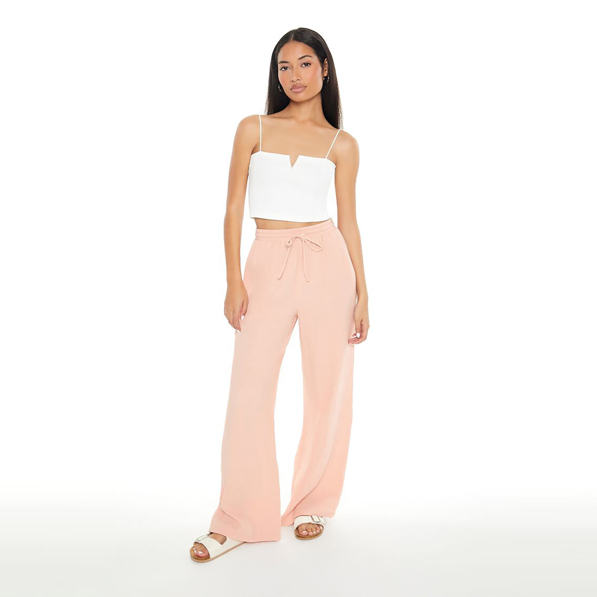 Forever 21 - Wide-Leg Drawstring Pants - Sold by FIG