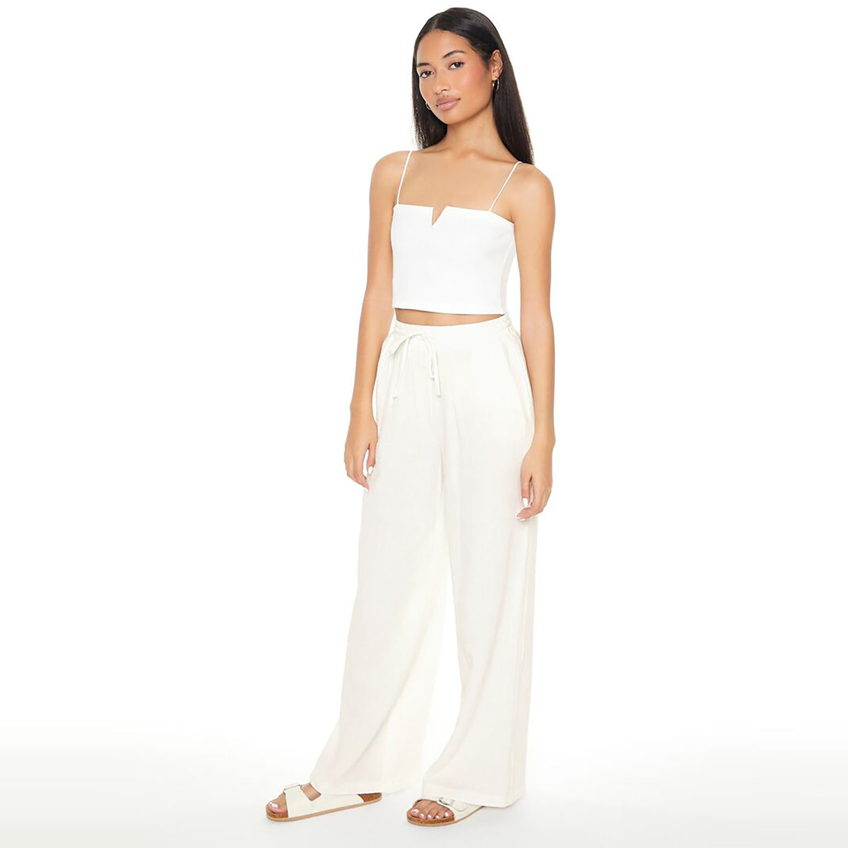 Forever 21 - Wide-Leg Drawstring Pants - Sold by FIG