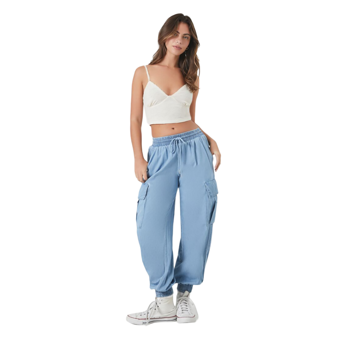 Forever 21 - Chambray Cargo Joggers - Sold by FIG
