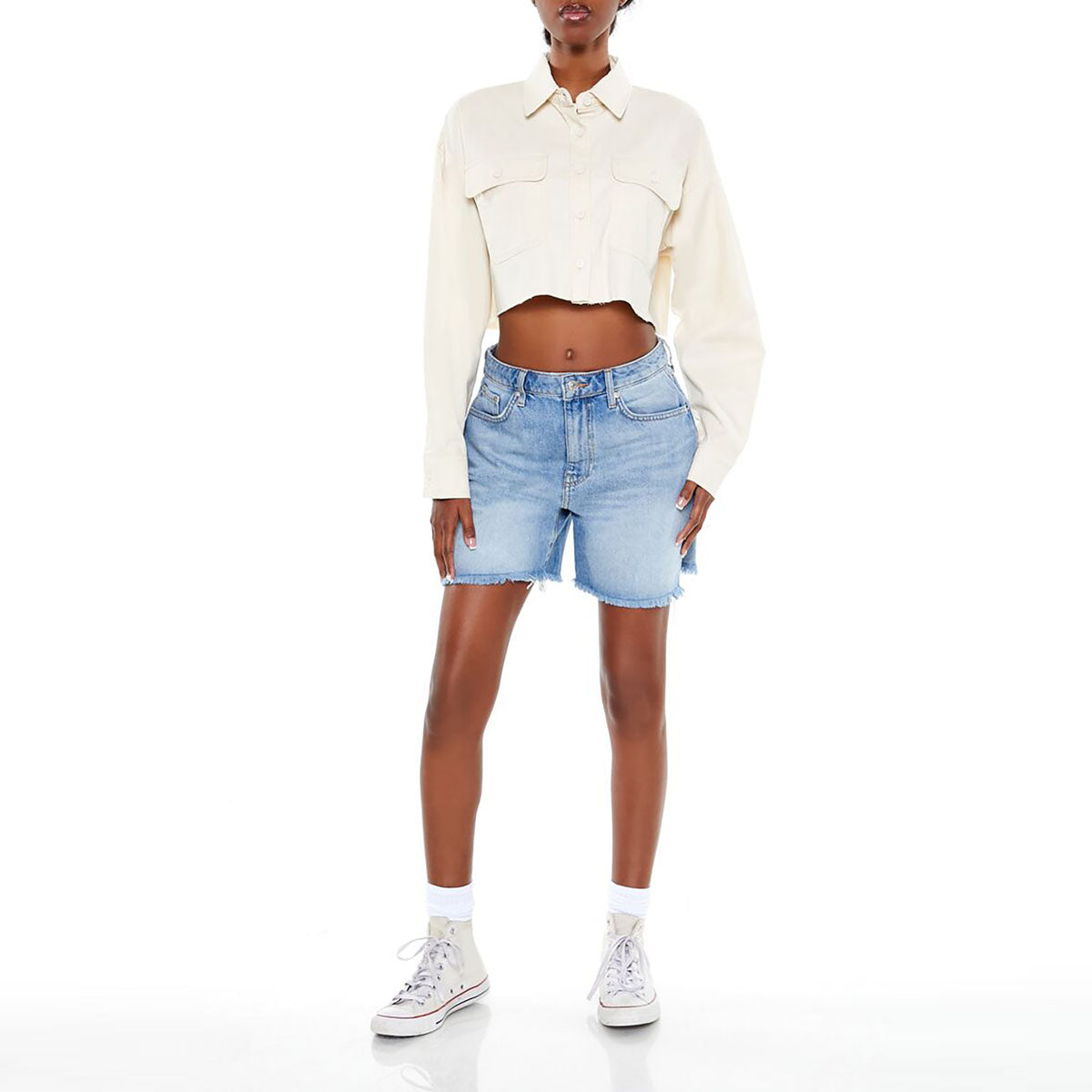 فور ايفر 21 - قميص قطني طويل للنساء - بيعت من قبل اف اي جي