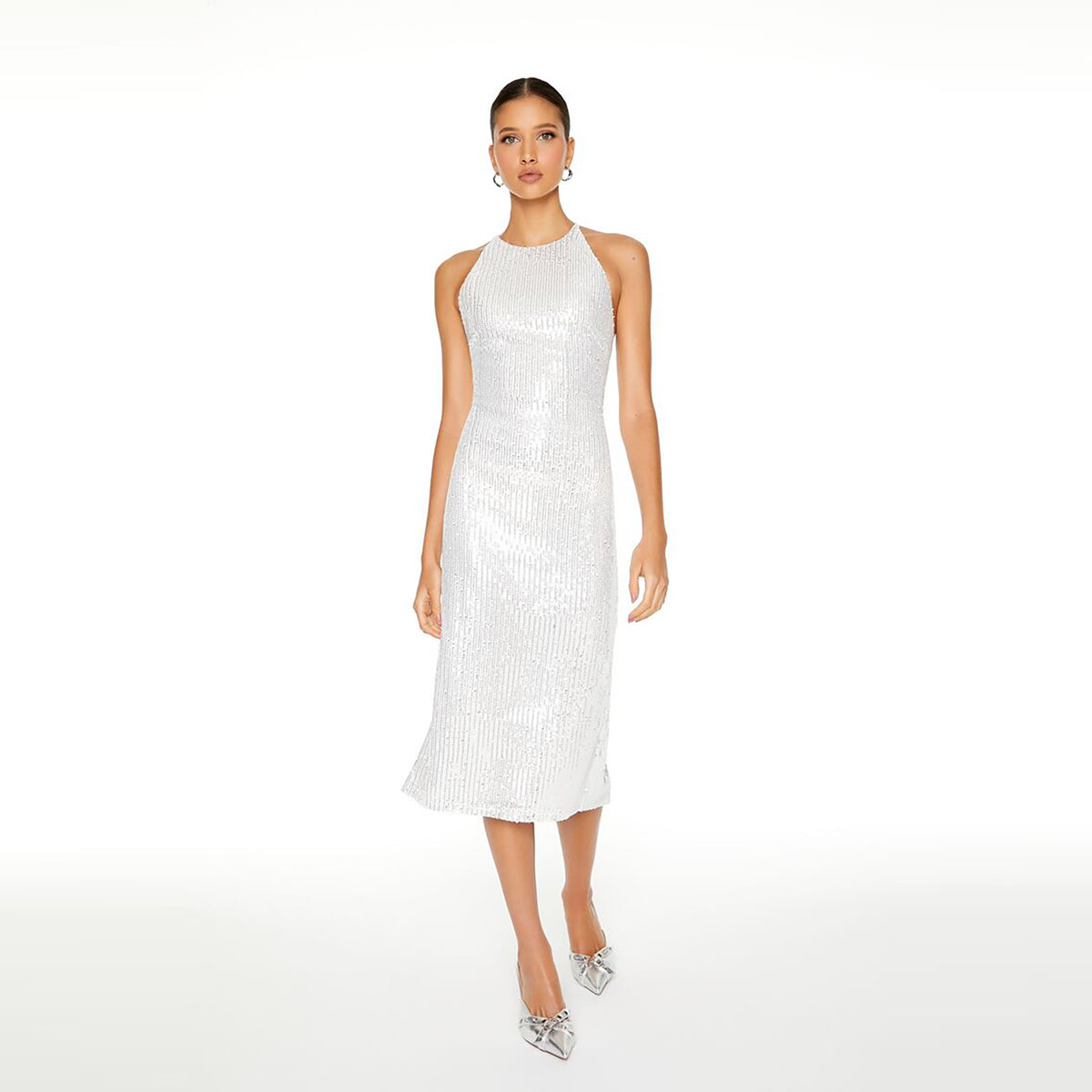 فوريفر 21 - فستان ميدي متقاطع بالترتر - بيعت من قبل اف اي جي