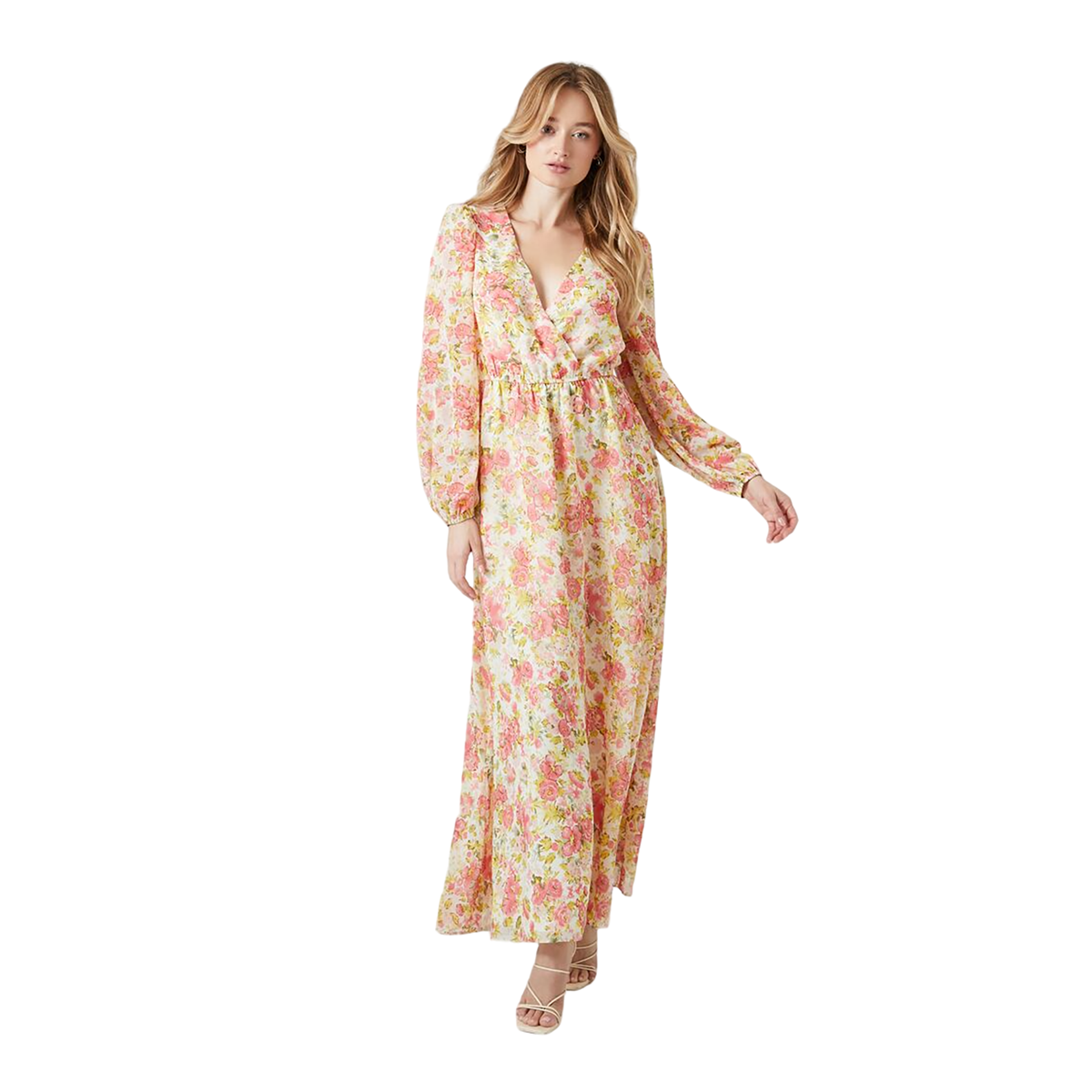 فوريفر 21 - فستان ماكسي شيفون بطبعة زهور - بيعت من قبل اف اي جي