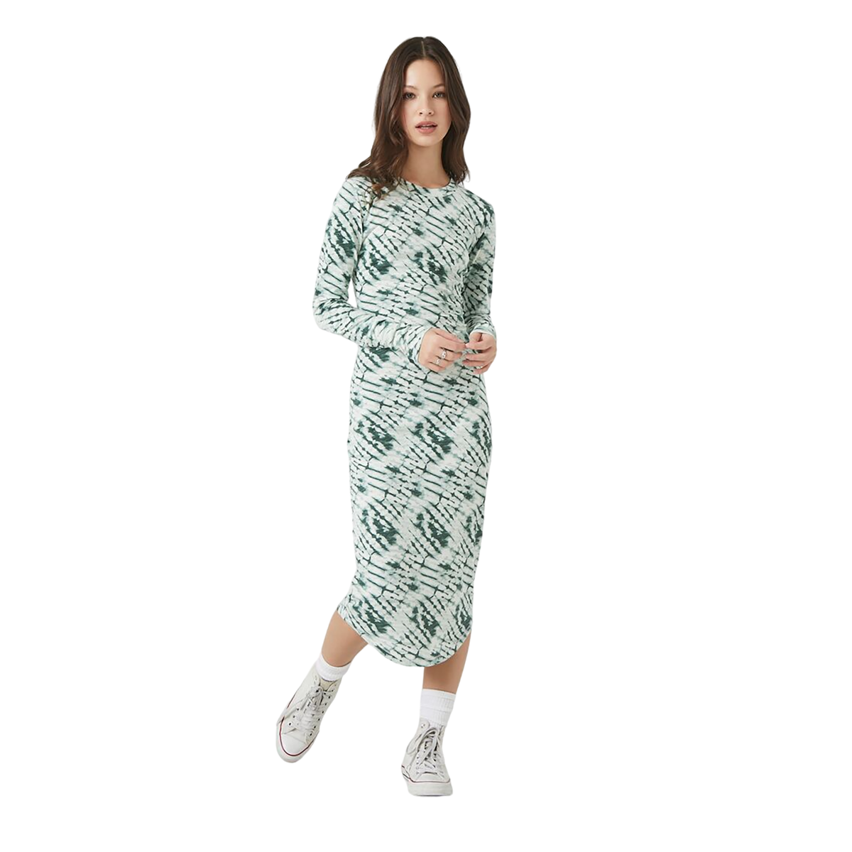 فوريفر 21 - فستان ميدي مريح للنساء - بيعت من قبل اف اي جي